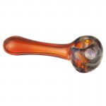 Glass Spoon Pipe - Colored Glass with Fume and Color Work - Choice of 5 Colors