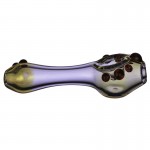 Glass Spoon Pipe - Colored Glass with End Carb and Color Mini Marbles - Choice of 3 Colors