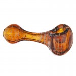 Glass Spoon Pipe - Colored Glass with Wrap and Rake Color - Choice of 3 colors