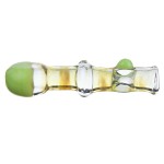 Glass Taster Pipe - Fumed with Flat Mouthpiece and Color Marble - Slyme