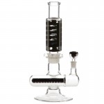 Pure Glass ZERO XM Detachable Freezable Coil Inline Perc Glass Tube - Black