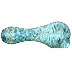 Glass Spoon Pipe - Fumed with Color Swirls - Choice of 5 colors