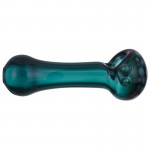 Glass Spoon Pipe - Green Glass with Slyme Dots