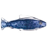 Glass Taster Pipe - Clear Glass Fish with Cobalt Blue Frit