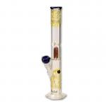 Black Leaf - Worked Dome Percolator Ice Bong - Yellow and Blue
