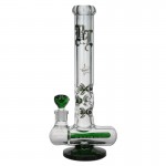 Black Leaf - SubSee Inline Perc Stemless 9mm Glass Ice Bong - Green