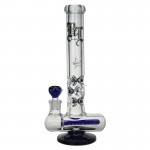 Black Leaf - SubSee Inline Perc Stemless 9mm Glass Ice Tube - Blue