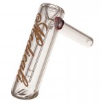 Medicali Glass - Medium Bubbler Hand Pipe - Gold Script Label