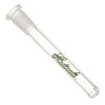 Medicali Glass - Showerhead Downstem - Green Script Label - 4 Inch