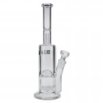 Blaze Glass - Flathead Stemless Wheel Perc to Flattened Dome Perc Glass Bong