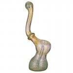 Glass Stand-Up Sherlock Bubbler - Fumed with Color Wrap - Choice of 3 Colors